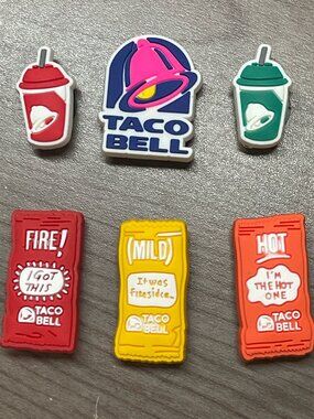 NEW Set of 6 Taco Bell Croc Charms Jibbitz